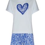 Rebelle lichtblauw biologisch katoenen dames shortama korte mouw true blue