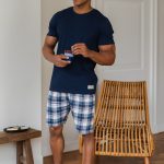 Phil & Co Heren Korte Pyjamabroek Geruit/Effen 2 Pack | Underwear District