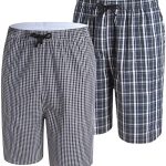 MoFiz Korte broek, pyjama voor heren, katoen, geruite shorts, nachtkleding, zomershorts met zakken, verpakking van 2 stuks, A03 2 Pack, L : Amazon.nl: Kleding, schoenen & sieraden
