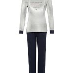 By Louise Dames Interlock Pyjama Lange Mouw Gestreept Grijs / Blauw