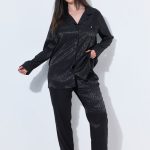 TruYou pyjama, luipaardprint, reverskraag, lange mouwen, zwart | Ulla Popken