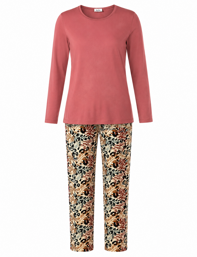 pyjama-lange-mouw-741lcb.png Dames Pyjama van Gionettic met lange mouw Beerenondergoed.nl - Afbeelding 1