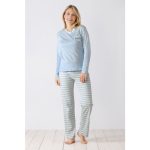 Warme blauwe dames pyjama Hajo
