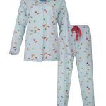 Tenderness Dames Pyjama Doorknoop Lichtblauw Maat S