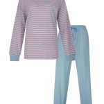 Irresistible Dames Pyjama Gestreept Lange Mouwen Licht Blauw Maat S