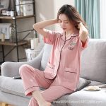 Dames 100% Katoen Korte Mouw Pyjama Set Zomer Huispak voor Middelbare en Oudere Leeftijd kopen vanaf een prijs van 5.29 | Joom