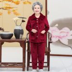 Dames Pyjama Dames Flanellen Pyjama Winterpak Mode Ouderen Oma Modellen Warm Dik Koraal Fleece Lange Mouwen Casual Huiskleding Oma Thuis Retro Revers Pure Kleur Eenvoudig, Rood, Xl : Amazon.nl: Kleding, schoenen