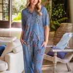 Pip Studio Pip Studio Flora Short Sleeve Top Bodhi Flower Blue L