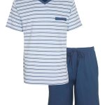 Paul Hopkins Heren Shortama Pyjama Set V Hals Licht Blauw Maat S