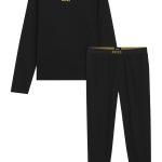 BOSS Relax Long Set, heren pyjama set, zwart
