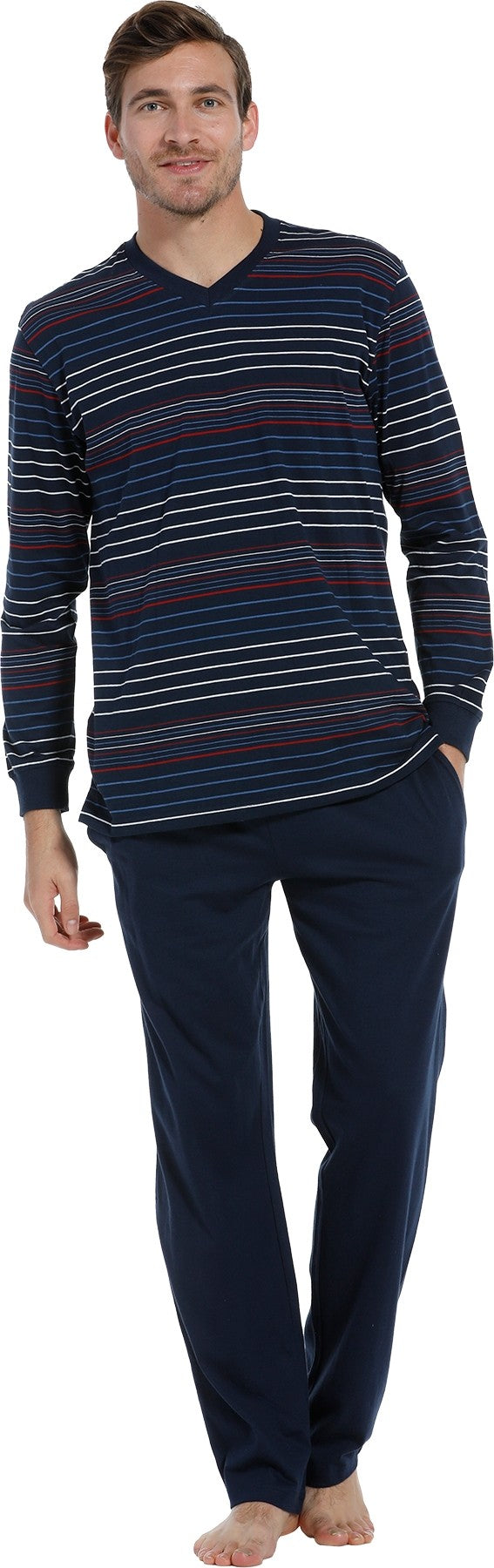 pyjama-shirt-heren-401otu-1.jpg Pastunette heren Pyjama shirt lange mouw 4399 622 2 52 - Afbeelding 1