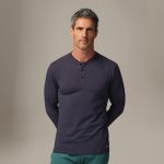 Longsleeve pyjamashirt Regular fit Ronde Hals Navy