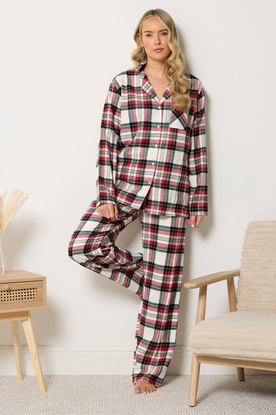 pyjama-tall-974xft-1.jpg Red Long Tall Sally Tall Cotton Check Pyjama Set | PLT - Afbeelding 1
