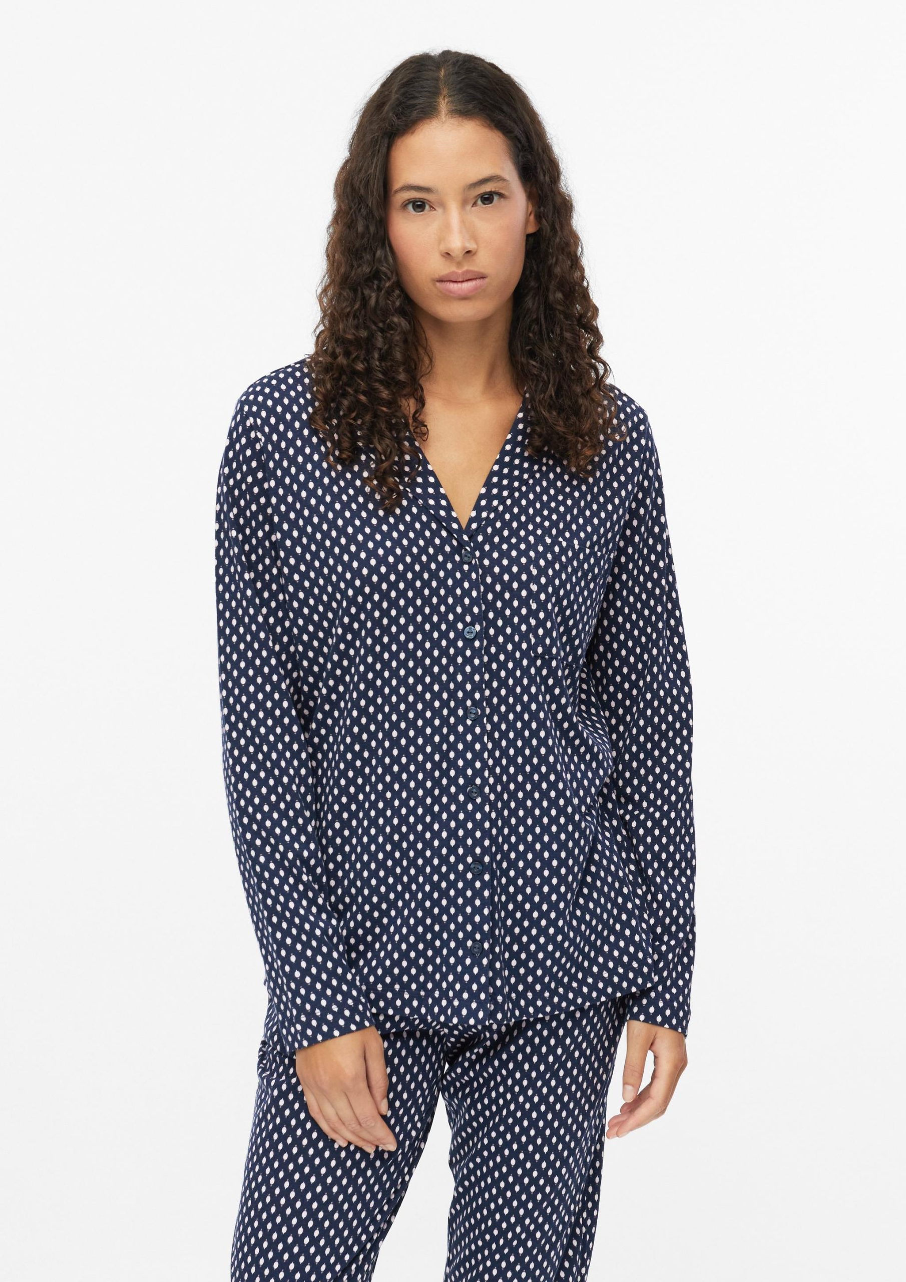 pyjama-top-dames-959oad-1.jpg s.Oliver Pyjama top met all over print Navy - Afbeelding 1