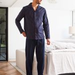 JBS JBS Heren Pyjama Set Lang Gestreept Met Knoopsluiting Blauw