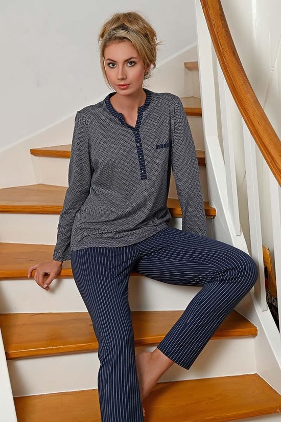ringella-pyjama-dames-sale-297axv-1.jpg Donker blauwe Ringella pyjama | bol - Afbeelding 1
