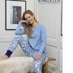 Ringella Pyjama met boorden 2511207 smoke blauw 50