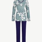 Ringella Pyjama lounge Grijsgroen, off white en navy