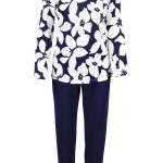 Ringella Bloomy pyjama met bloemenprint 6551201 Blauw 36