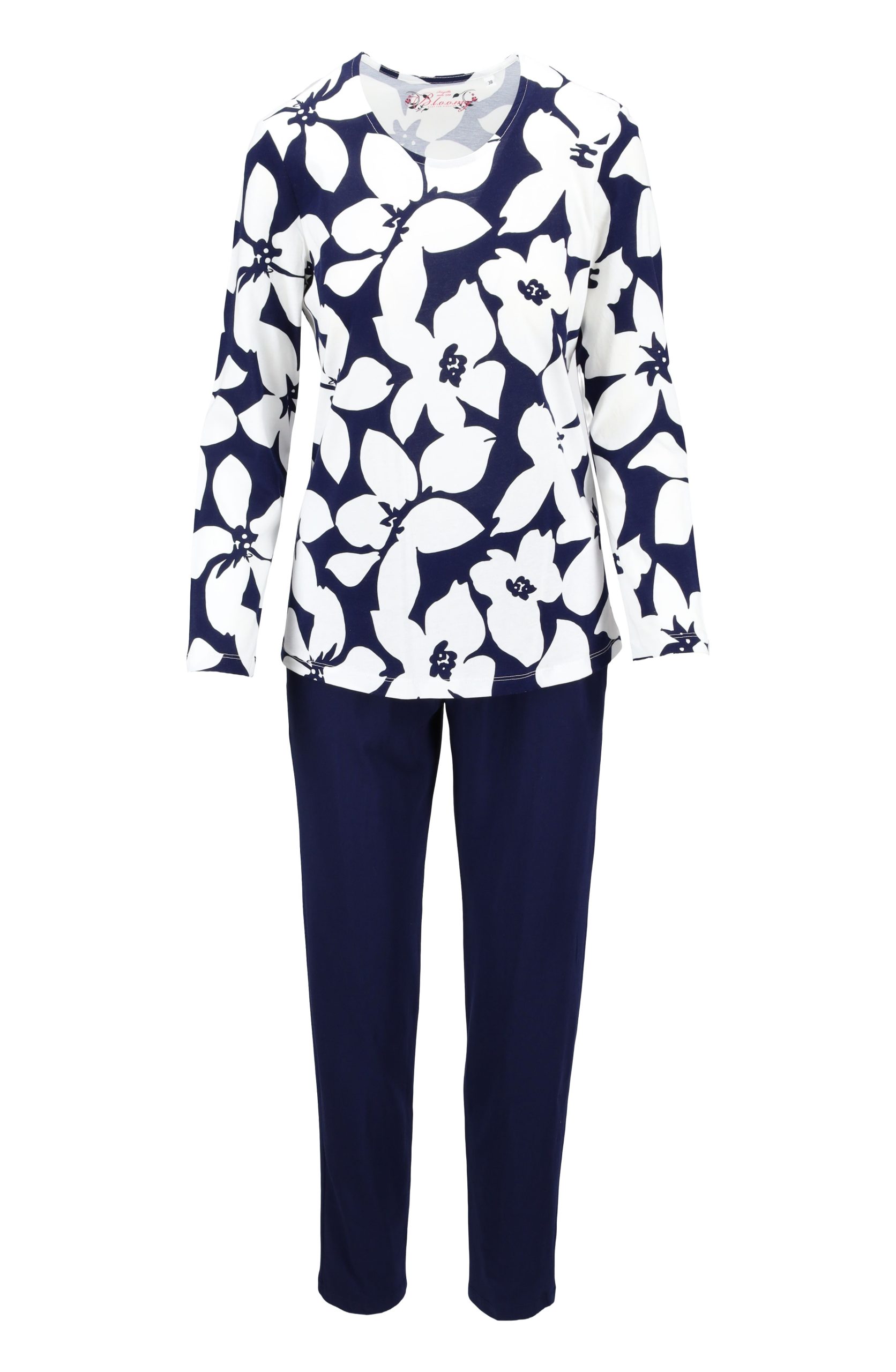 ringella-pyjama-dames-sale-981gos-1.jpg Ringella Bloomy pyjama met bloemenprint 6551201 Blauw 36 - Afbeelding 1
