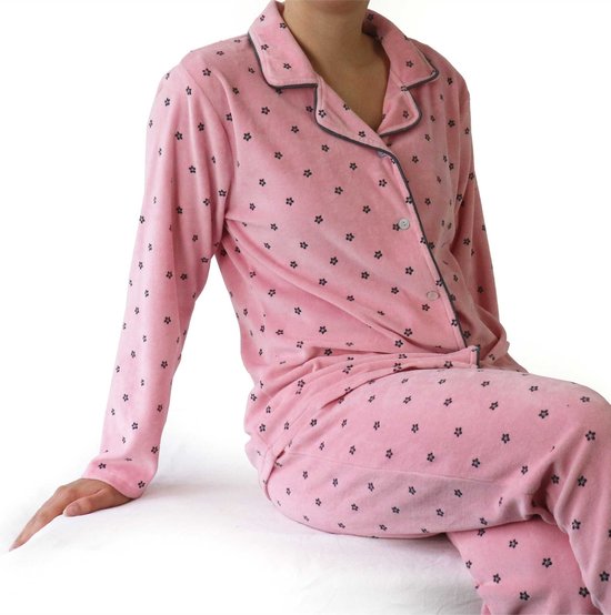 roze-pyjama-275rsi-1.jpg Tenderness Dames Pyjama Velours Roze Maat XXL | bol - Afbeelding 1