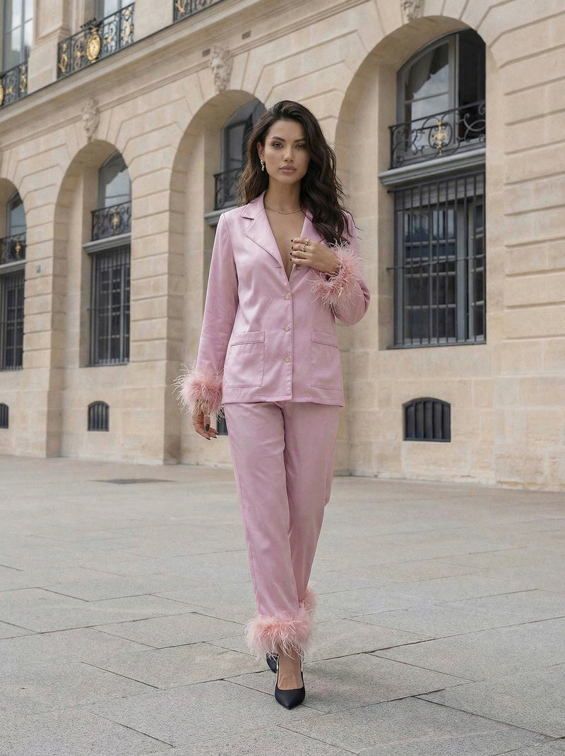 roze-pyjama-547ejn-1.jpg Pyjama Feather Light Pink – Le Olive - Afbeelding 1