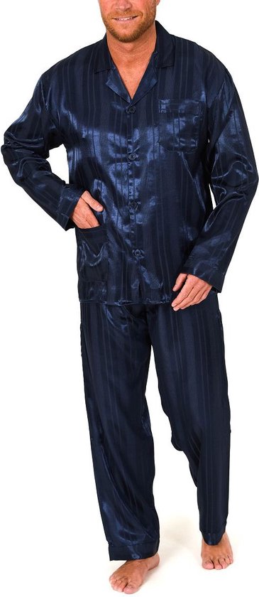 satijnen-heren-pyjama-154nwq-1.jpg Satijnen Heren pyjama Satijn maat M (50) Normann | bol - Afbeelding 1
