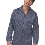 Robson heren satijnen doorknoop Pyjama 122252 801 1 Donker Blauw satijn 50
