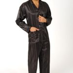 Heren pyjama satijn 94010 antraciet 58 | bol