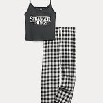 Katoenrijke Stranger Things™ Cami pyjama (6 16 jaar) | BLACK | Pyjamasets | M&S NL