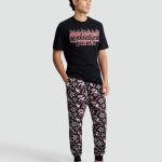 F&F Pure Cotton Stranger Things T Shirt and Cuffed Joggers Pyjamas Set in Black Tesco Groceries