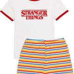 Stranger Things Kids Korte Pyjama | Girls Max Character Outfit Gestreepte Shorts Wit T Shirt Pjs Set | Netflix serie merchandise : Amazon.nl: Kleding, schoenen & sieraden