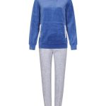 Pastunette Pastunette blauwe zachte velours night home loungeset 'velvet comfort'
