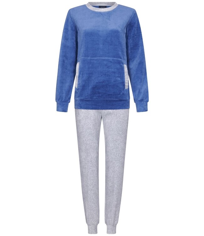 velours-pyjama-324yqa-1.jpg Pastunette Pastunette blauwe zachte velours night home loungeset 'velvet comfort' - Afbeelding 1