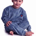 Velours jongens pyjama Lunatex blauw print beertjes Bodyfashion Born