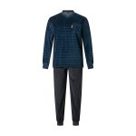 Gentlemen Heren pyjama velours met V hals Marine