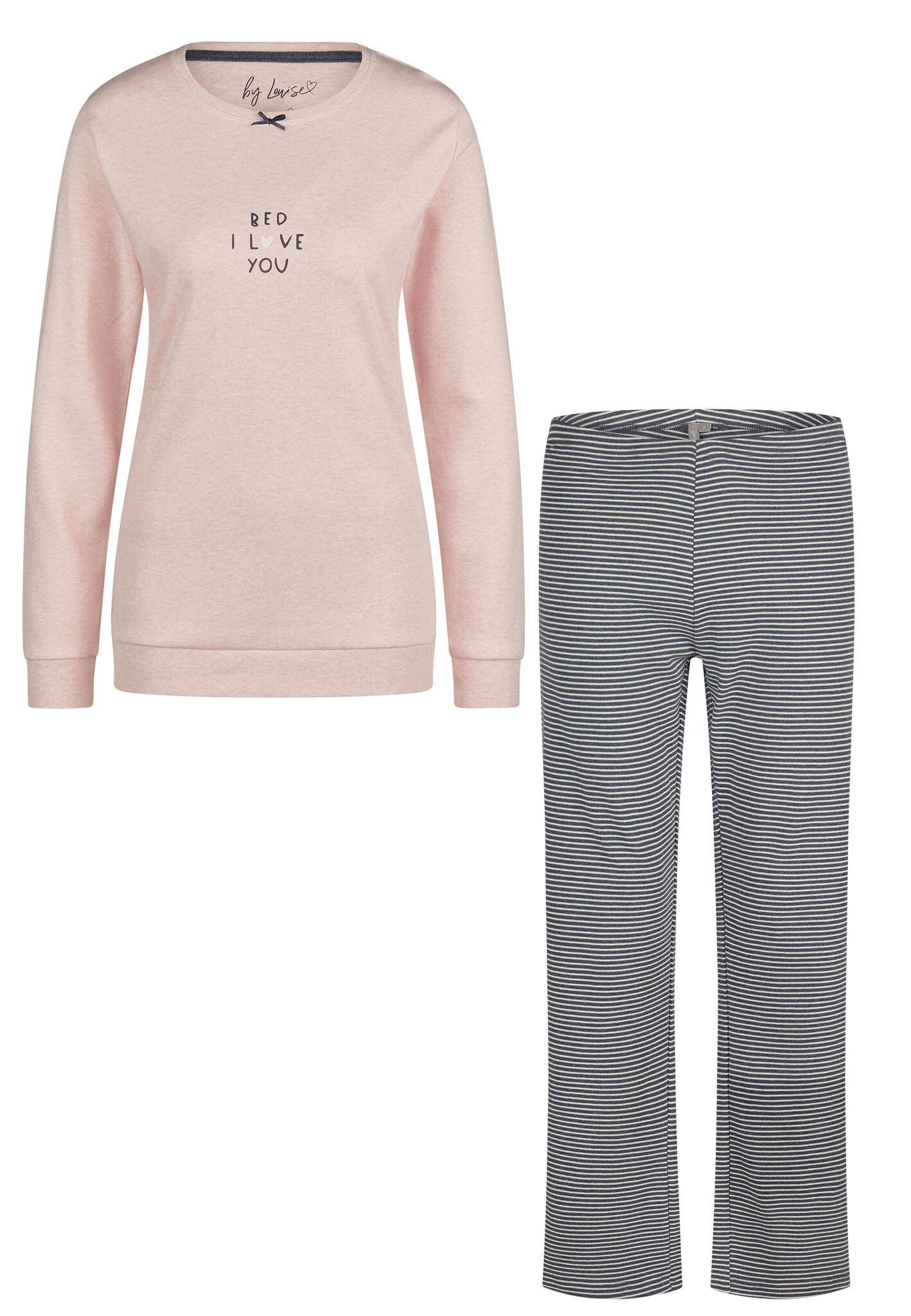 warme-winter-pyjama-dames-994nxq-1.jpg By Louise Dames Winter Pyjama Set Lang Interlock Roze - Afbeelding 1
