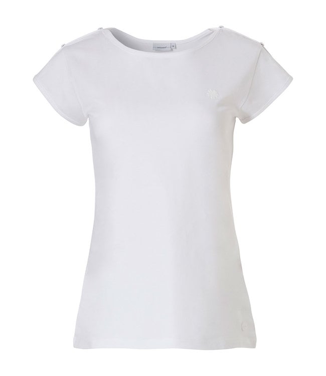 witte-pyjama-dames-628fyj-1.jpg Pastunette Mix & Match witte dames pyjama top met korte mouwen - Afbeelding 1