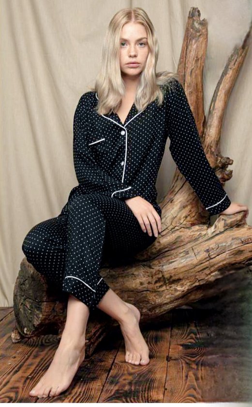 zwarte-pyjama-dames-560nrc-1.jpg Dames Pyjama Set Sara / Zwart / maat S | bol - Afbeelding 1