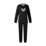 Dames pyjama interlock van Lunatex Zwart
